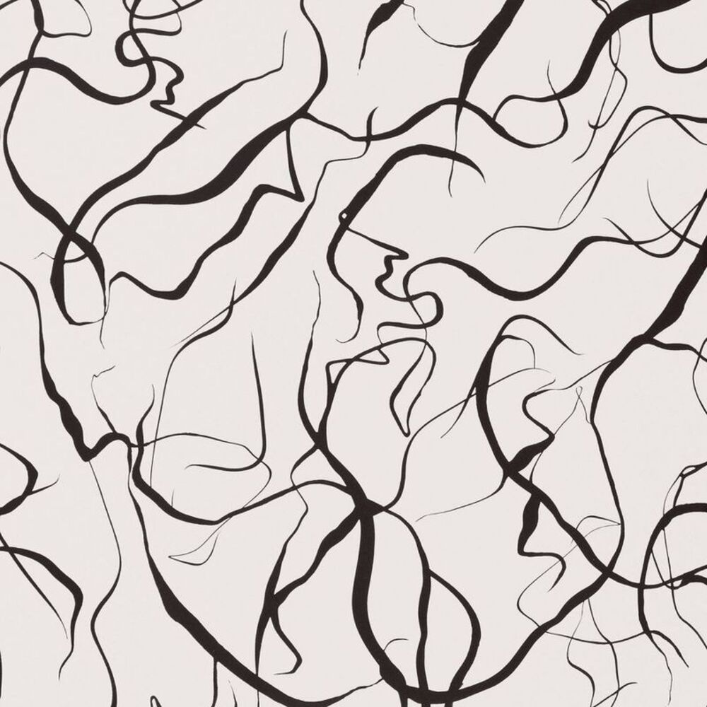 Gestural Lines Dark Brown Wallpaper - Threshold